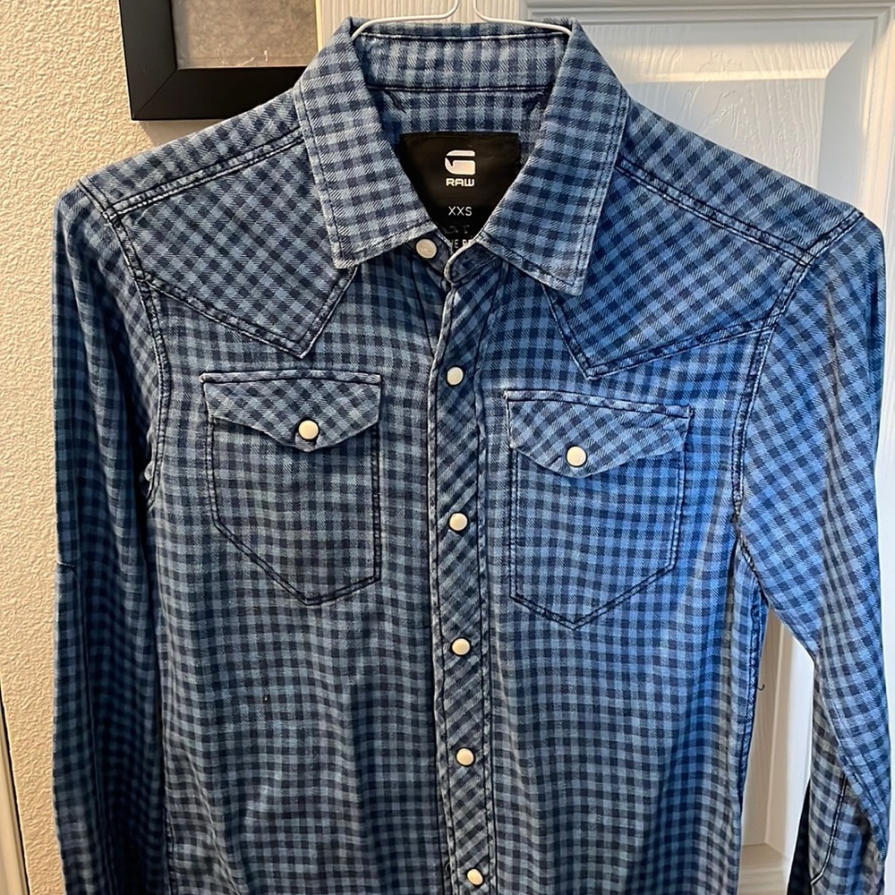 G Star XXS snap button shirt